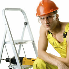 work, safe, ladder, hard hat, work, working, build, construction