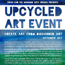 Upcycle, Art, nanaimo arts council, swan, free, fun, everyone, family, painting, paint, collage, mixed media, photography,