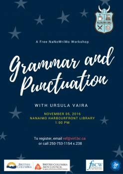 Nanaimo, VIRL, VIRL NANAIMO, Writing, NaNoWriMo, Ursula Vaira, writers nanimo, library, vancouver island, free