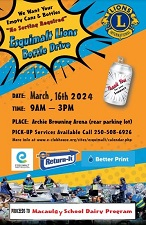 Esquimalt, Lions, Bottle, Drive, Fundraiser, Macaulay, Returnables