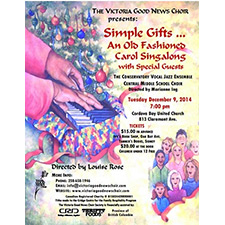 music, concert, carols, choir, Louise Rose, The Conservatory Vocal Jazz Ensemble, singalong, conservatory, Central Middle School, Marianne Ing, Christmas, vocal, sing, family