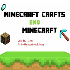 minecraft, nanaimo, harbourfront library, virl, crafts