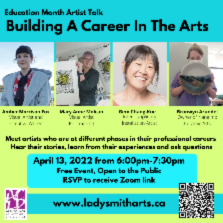 artist talk, arts, free events, zoom, art council, art gallery, arts and culture, visual arts, printmaking, pottery, ceramics, installation, sculpture, writing, literacy