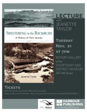 Jeanette Taylor, Book, Lecture, Sheltering in the Backrush,