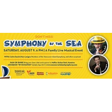Symphony by the Sea, Calvin Dyck, Ken Lavigne, Vancouver Island Symphony, Abbotsford Virtuosi, violins, orchestra, tenor, Eric Harper, Flamenco guitar, Sarah Wood, piano, 1812 Overture, picnic, Nanaimo, waterfront, Sea Walk, family, chil