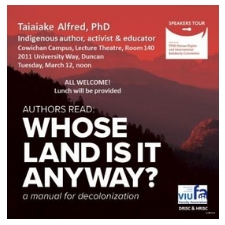 March 12, Cowichan, Taiaiake, Speaker