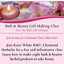herb products, gift making, workshop, classes