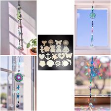 arts, crafts, beaded-suncatcher, gemstone-art, prism-decor, shell-beads, handmade-decor, lostartsclub