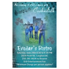 cookeilidh, celtic, Celtic music, irish music, victoria bc irish band, victoria bc celtic band, victoria bc, evedar's, music, guitar, fiddle, concert, summer, scottish, festival, dance, langford, folk music