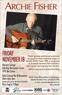 Archie Fisher, Beacon Ridge Productions, Upstairs Lounge, Oak Bay