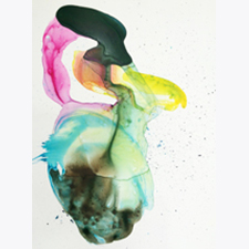 fluids, yupo paper, golden paints, Sara Robichaud, high flow paints, watermedia, contemporary
