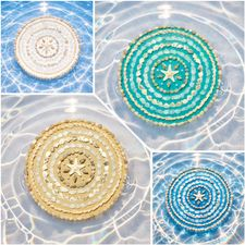 arts, crafts, mandala-art, beach-decor, seaglass, shells, wall-decor, lostartsclub