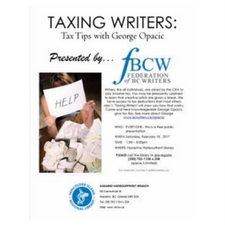 George Opacic, VIRL, Nanaimo, Taxes Canada, Writers and taxes, Library, Free event