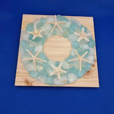 Seaglass, Wreath, Beach Crafts, Lost Arts Club