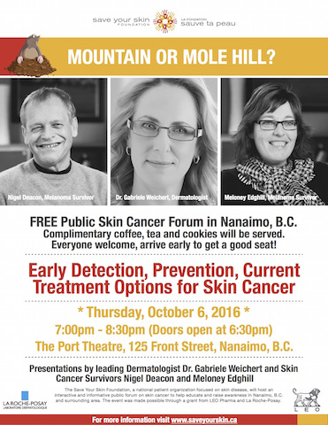 skin cancer, moles, melanoma, sun safety, awareness, nanaimo