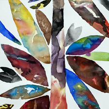 art, art classes, art courses, art school, watercolour, collage, plants, flowers, nature, Contemporary Botanical