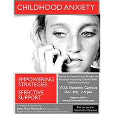 childhood, anxiety, teens, workshop, Julie-Anne Richards, children