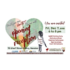 works of heart project, nanaimo, arts, council, gallery, opening, reception, event, art show, meet the artists, christmas, diversity, multicultural, world