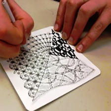 art, art class, art classes, classes, Zentangle, tangle, doodle, creativity, zen, stress relief, mixed media, journal, journaling, scrapbook, scrapbooking, tangling, doodling, health