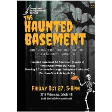 Haunted House, Cobble Hill, Event, Skeleton Holding Pie, Pie Sales, Dance, Costume Exchange, Ghost Walk