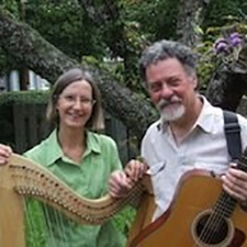 Alison Vardy, Patrick Smith, Ptarmigan Music, harp, harpist, hammered dulcimer, James Bay, Cook Street, seniors music program, community music program, free music sessions