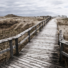 ocean, boardwalk, pier, sea, cloudy, winter, grey