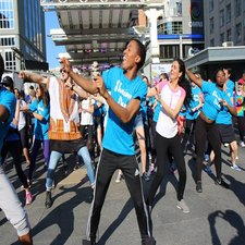 flash mob, outdoors, fun, community