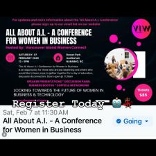 women in business, ai for business, business conference, entrepreneurship, small business, technology, marketing, networking, nanaimo events, vancouver island business