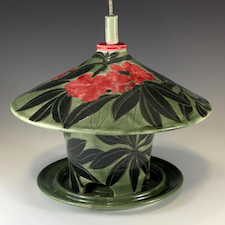 Pottery, ceramic, clay, bird feeder, wheel thrown, garden, garden art