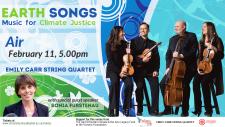 music, classical, Christ Church Cathedral, string quartet, earth songs, climate justice, Emily Carr