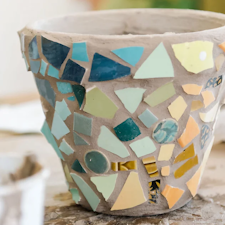 Mosaic, Plant Pot, House and Home, Arts, Craft, LostArtsClub
