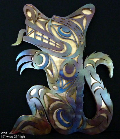 wolf, metal, native, aboriginal, first nations