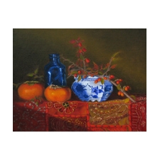 Original acrylic painting, still life, chiaroscuro, Claire Christinel