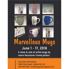 pottery, pottery mugs, cobble Hill, art show, pottery show, two hoots gift gallery, 