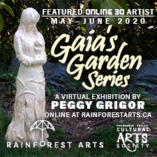 Gaia, sculpture, pottery, opening, Q&A, demonstration, online, Peggy Grigor, Rainforest Arts