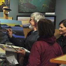 tofino event, mark hobson, mark hobson gallery, painting, artist, tofino artist, artist in action, kid friendly