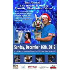 brent, woofy, christmas, concert, music, comedy, ventriolquism