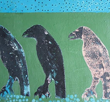 crow, art, chattering