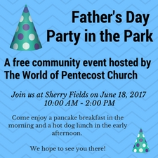 pancakes, breakfast, hot dogs, father's day, fun, games, park, party