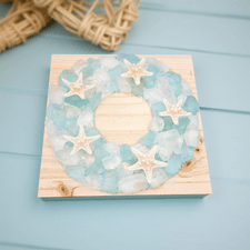Seaglass, Wreath, Beach Crafts, Lost Arts Club