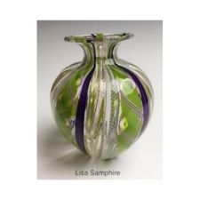 Cane Vase, Hot Glass, Glass-blower, blown glass, Vase