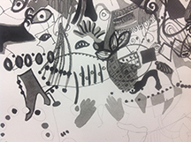 art, drawing, mark making, pen, ink, graphite, collage