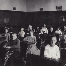classroom, one hundred years ago, Chase River School, education, Nanaimo-Ladysmith School District