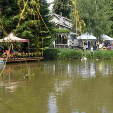 Gardens, artisans, music, pond, artwork, painting, pottery, jewelry