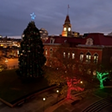 Christmas lights, christmas, centennial Square, Victoria