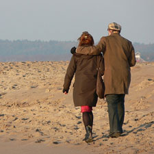 beach, walk, ocean