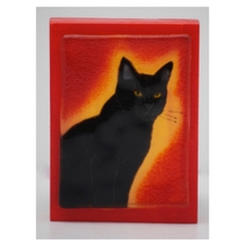 black cat, cat, Artzi Stuff, Strangebird, art, glass, 