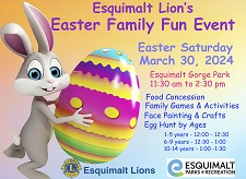 Easter Egg Hunt, Esquimalt Lions, Free, Activities