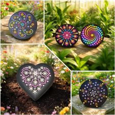 arts, crafts, mandala-art, dot-painting, painted-stone, decorative-art, diy, lostartsclub