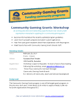 Community, Gaming, Grant, Workshop, Charity,